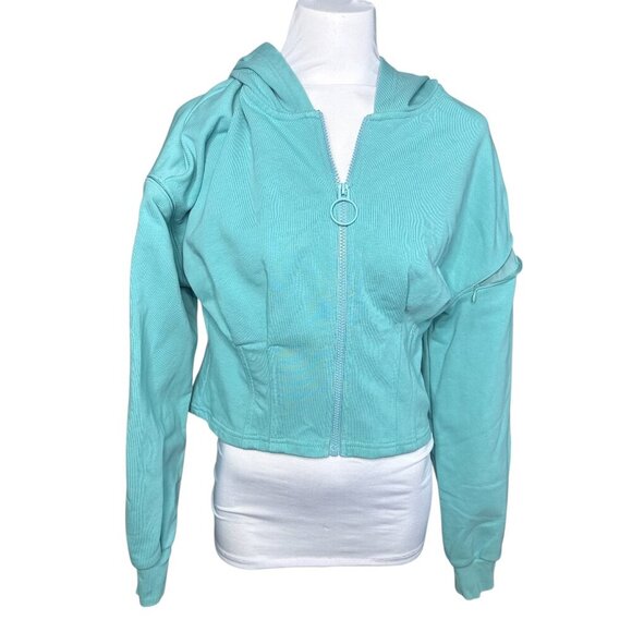Fabletics Dakota hoodie mint teal Serenity womens full zip jacket Small - Picture 2 of 8